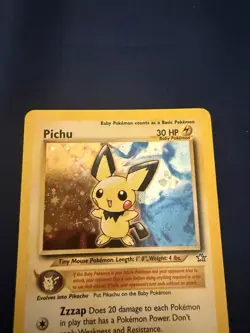 Pokemon TCG Pichu 12/111 Neo Genesis Holo Holo Rare Unlimited English 30 HP - Image 2