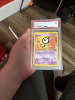 2001 Pokemon Promo Unown J Black Star Psa 7 - Image 3