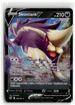 2022 Pokemon Silver Tempest Skuntank V #108/195 - Image 1