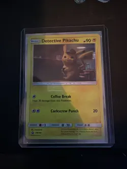 Detective Pikachu Coffee Break Pokemon Holo Card Holographic - Image 1