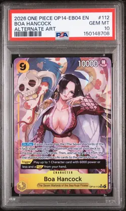 2026 ONE PIECE OP14-EB04-THE AZURE SEA'S SEVEN ALTERNATE ART BOA HANCOCK PSA 10 - Image 1