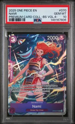 2025 ONE PIECE #070 PCC PREMIUM BEST SELECTION VOL 4 GENGAR NAMI PSA 10💎📈💎📈 - Image 1