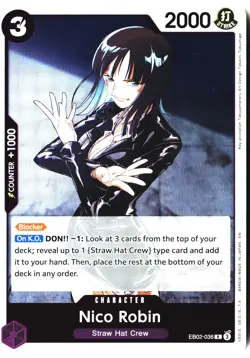 Nico Robin EB02-036 Rare Extra Booster: Anime 25th Collection One Piece Foil NM - Image 1