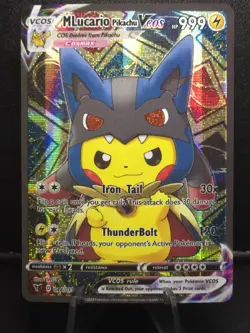 Pikachu Mega Lucario Cosplay Pokemon Cute Doujin ACG HOLO Card - Near Mint C. - Image 1