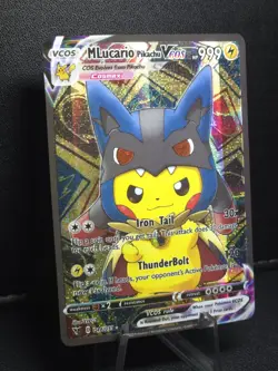 Pikachu Mega Lucario Cosplay Pokemon Cute Doujin ACG HOLO Card - Near Mint C. - Image 2