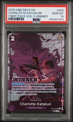 PSA 10 Charlotte Katakuri OP08-062 Tournament Pack Vol.3 Winner 2025 Foil - Image 1