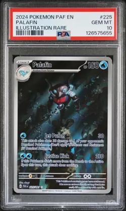 2024 POKEMON PAF EN-PALDEAN FATES ILLUSTRATION RARE #225 PALAFIN PSA 10 - Image 1