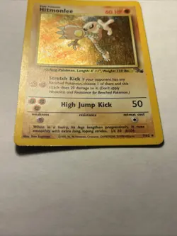 1999 Pokemon TCG Hitmonlee 7/62 Fossil Set Holo Rare Card Vintage WOTC LP - Image 3