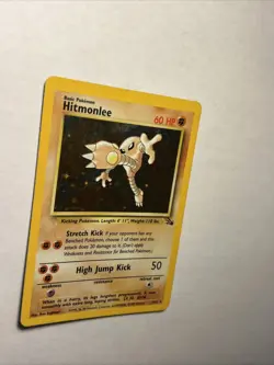 1999 Pokemon TCG Hitmonlee 7/62 Fossil Set Holo Rare Card Vintage WOTC LP - Image 5