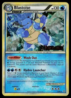 Pokemon Card - Blastoise HGSS Unleashed 13/95 Rare Prerelease Stamped - Image 1