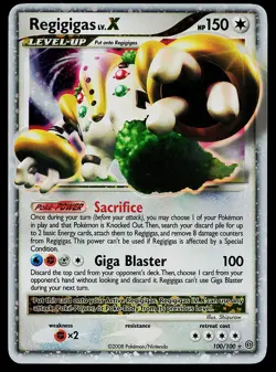 Pokemon Card - Regigigas LV.X Stormfront 100/100 Holo LV.X Rare - Image 1