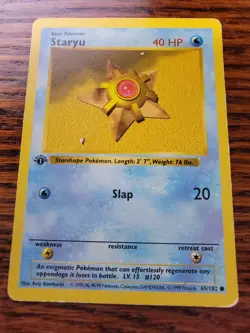 ⭐1st Edition Shadowless Staryu 65/102 Base Set Pokemon Card WOTC 1999 PL - Image 1