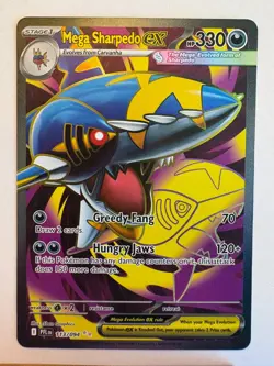 Mega Sharpedo EX from Phantasmal Flames, Ultra Rare 113/094 Holo Pokemon Card - Image 1