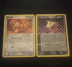 Pokemon TCG Meowth & Rocket's Meowth 2-Card Lot EX Sets 77/113 41/109 - Image 1