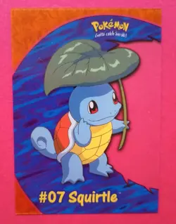 POKEMON TOPPS TV Animation Series SQUIRTLE #07 CLEAR card BLUE LOGO LP/EX! - Image 1