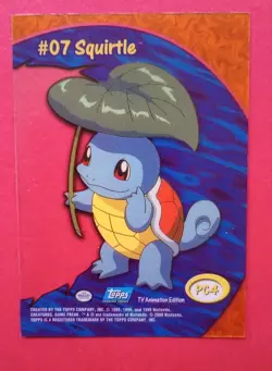 POKEMON TOPPS TV Animation Series SQUIRTLE #07 CLEAR card BLUE LOGO LP/EX! - Image 2