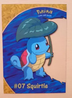 POKEMON TOPPS TV Animation Series SQUIRTLE #07 CLEAR card BLUE LOGO LP/EX! - Image 3