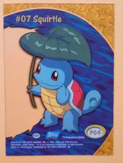 POKEMON TOPPS TV Animation Series SQUIRTLE #07 CLEAR card BLUE LOGO LP/EX! - Image 4