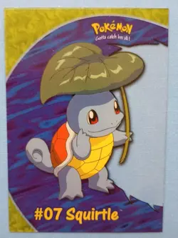 POKEMON TOPPS TV Animation Series SQUIRTLE #07 CLEAR card BLUE LOGO LP/EX! - Image 5