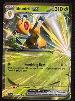 Beedrill ex Holo Double Rare ME04: Chaos Rising 003/086 NM - Image 1