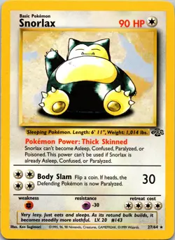 Snorlax (27) Unlimited Rare Jungle 27/64 MP - Image 1