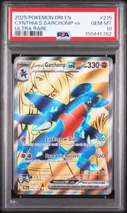 Pokemon Destined Rivals Cynthia's Garchomp ex 215 PSA 10 - Image 1