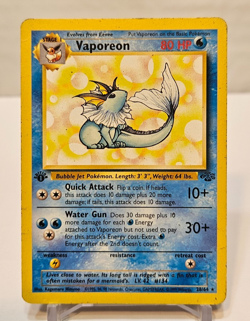Vaporeon 28/64 Rare 1st Edition Jungle Pokemon 1766 - Image 1