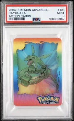 Pokemon Advanced Action Card Lenticular 2004 Rayquaza PSA 9 RARE Holo - Image 1