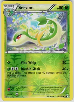 Servine 12/149 Uncommon Boundaries Crossed Pokemon Reverse Holo MP - Image 1