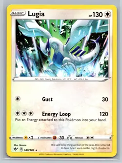 Lugia 140/189 Darkness Ablaze Pokemon TCG Colorless Type Basic Diving Pokemon - Image 1