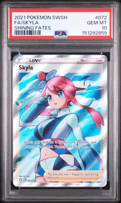 2021 Pokemon Shining Fates Skyla #072 Full Art Sword & Shield PSA 10 Gem Mint - Image 1