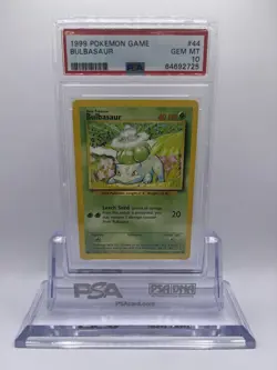 1999 Pokemon Base Set Unlimited Bulbasaur 44/102 - PSA 10 GEM MINT - Image 1