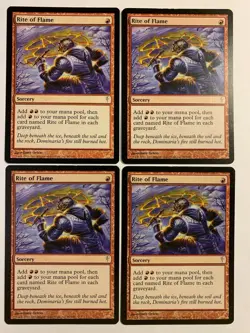 4X SP/MP MTG Magic The Gathering Rite of Flame Coldsnap Vintage Red Card - Image 1