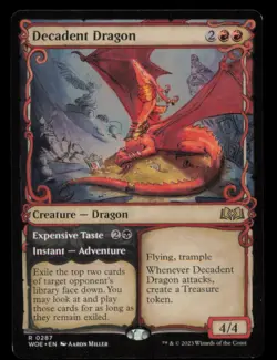 Decadent Dragon (Showcase) 287 Rare Wilds of Eldraine Magic: The Gathering LP - Image 1
