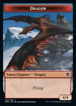 Dragon Token Light Play, English Magic the Gathering MTG Dominaria United - Image 1