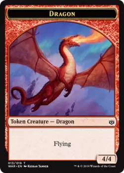 Dragon Token Light Play, English Magic the Gathering MTG War of the Spark - Image 1
