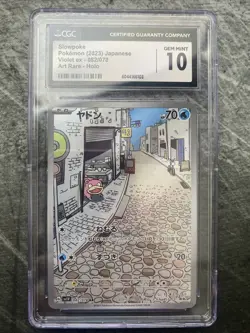 CGC 10 GEM MINT Slowpoke AR 082/078 Japanese Violet ex Full Art Pokemon Card - Image 1