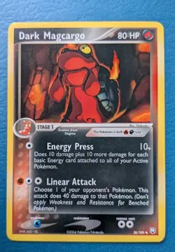 2004 Pokemon Dark Magcargo 38/109 EX Team Rocket Returns - LP - Authentic - Image 1