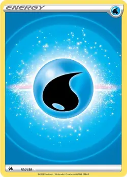 Pokemon Water Energy (Texture Full Art) 154/159 Holo SWSH: Crown Zenith Ultra Ra - Image 1