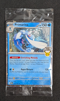 Pokemon TCG Primarina ‘What’s Your Favorite’ Stamped Promo Cosmos Holo - SEALED - Image 2