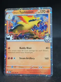 Pokemon Ethan's Typhlosion 034/182 Prize Pack Series 9 Cosmo Holo Pack Fresh NM - Image 1