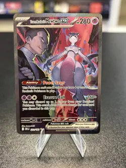 Pokemon TCG Team Rocket's Mewtwo ex 231/182 Sv10 SIR Full Art Holo ENG - Image 1