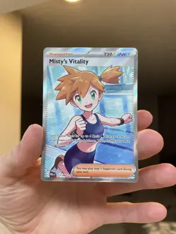 Pokemon Misty's Vitality 111/084 Ultra Rare Pitch Black Holo Near Mint Full Art - Image 1