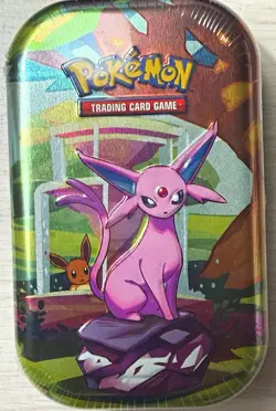 Pokemon TCG Prismatic Evolutions Espeon mini tin brand new sealed no flaws - Image 1