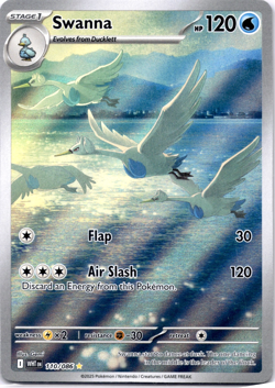 Pokemon TCG Swanna 110/086 White Flare Holo Illustration Rare Near Mint - Image 1