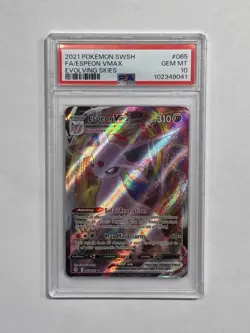 Pokemon 2021 Espeon VMAX 065/203 Evolving Skies Full Art Holo PSA 10 - Image 1