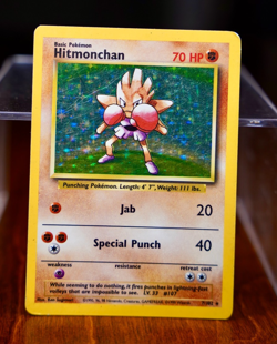 Pokemon TCG Base Set Unlimited 7/102 Hitmonchan Holo Rare - Image 1