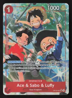 Ace & Sabo & Luffy (Alternate Art) SR Foil OP13 OP13-007 NM Pokemon TCG - Image 1