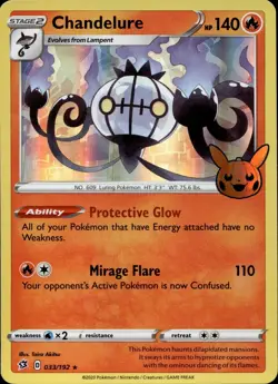 Chandelure 033/192 NM/M Rare Rebel Clash Pokemon Holo - Image 1