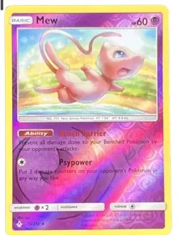 Pokemon Card - S&M: Unbroken Bonds 76/214 - MEW (reverse holo) - NM/Mint - Image 1